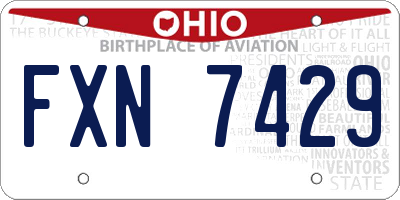 OH license plate FXN7429