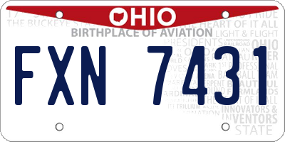 OH license plate FXN7431