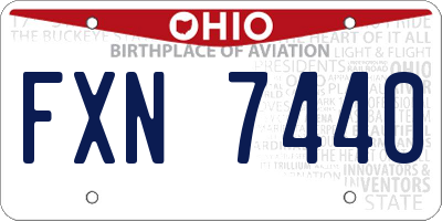 OH license plate FXN7440