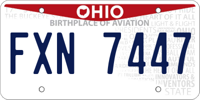 OH license plate FXN7447
