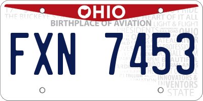 OH license plate FXN7453