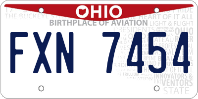OH license plate FXN7454