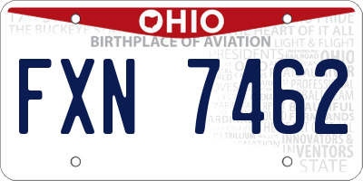 OH license plate FXN7462