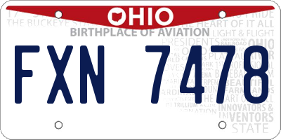 OH license plate FXN7478