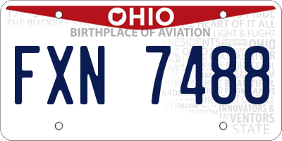 OH license plate FXN7488