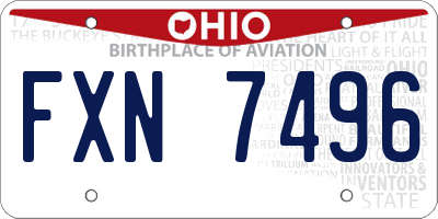 OH license plate FXN7496