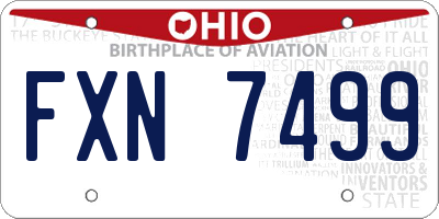 OH license plate FXN7499