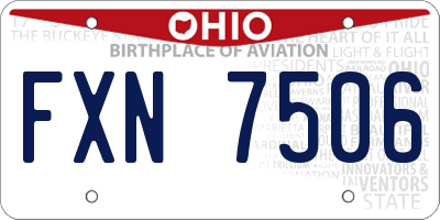 OH license plate FXN7506