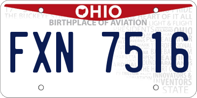 OH license plate FXN7516