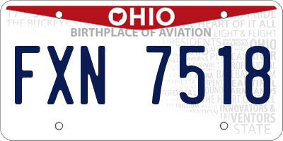 OH license plate FXN7518