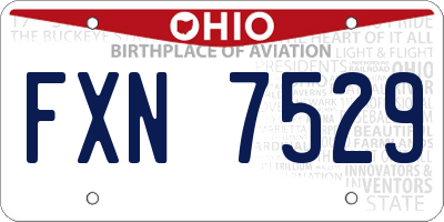 OH license plate FXN7529