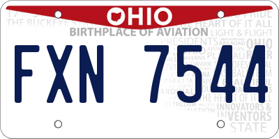 OH license plate FXN7544