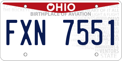 OH license plate FXN7551