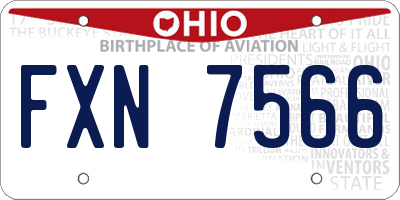 OH license plate FXN7566