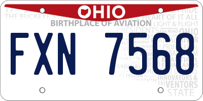 OH license plate FXN7568