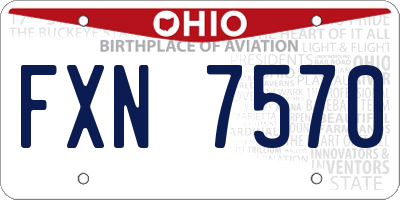OH license plate FXN7570