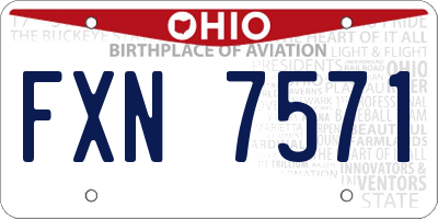 OH license plate FXN7571