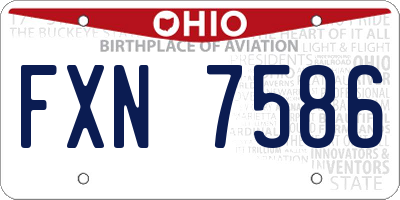 OH license plate FXN7586