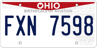 OH license plate FXN7598