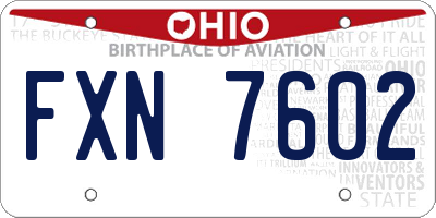 OH license plate FXN7602