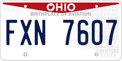OH license plate FXN7607