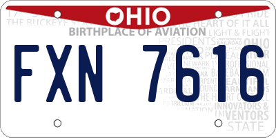 OH license plate FXN7616