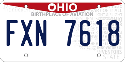 OH license plate FXN7618