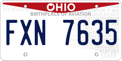OH license plate FXN7635