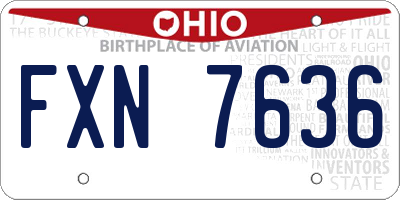 OH license plate FXN7636