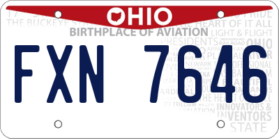 OH license plate FXN7646