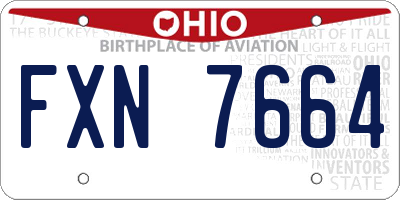 OH license plate FXN7664