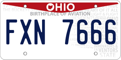 OH license plate FXN7666