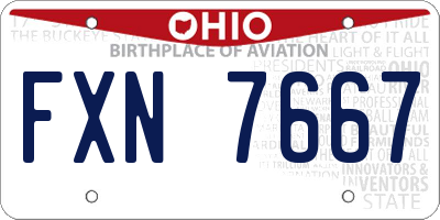 OH license plate FXN7667