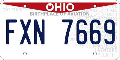 OH license plate FXN7669