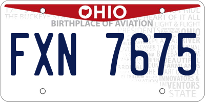 OH license plate FXN7675