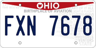 OH license plate FXN7678