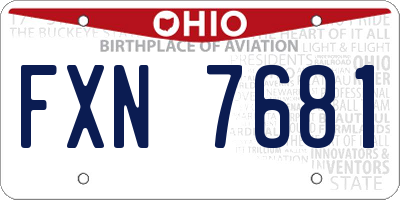 OH license plate FXN7681