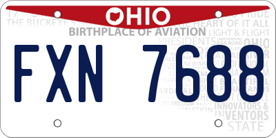 OH license plate FXN7688