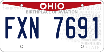 OH license plate FXN7691