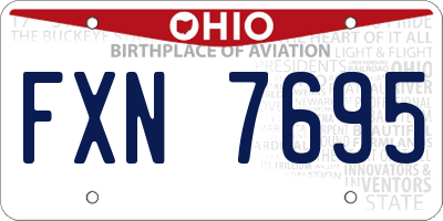 OH license plate FXN7695