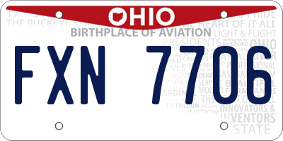 OH license plate FXN7706