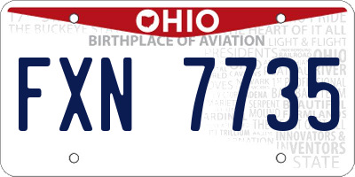 OH license plate FXN7735