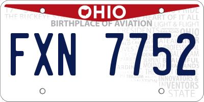 OH license plate FXN7752