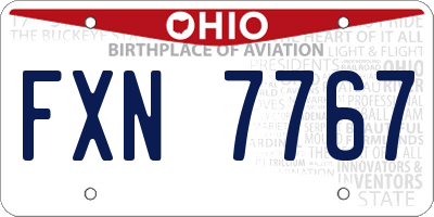 OH license plate FXN7767
