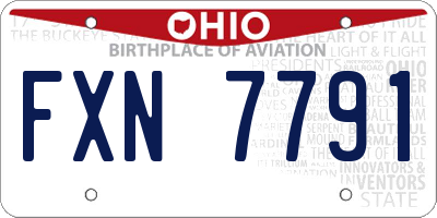 OH license plate FXN7791