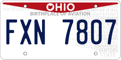 OH license plate FXN7807