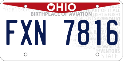 OH license plate FXN7816