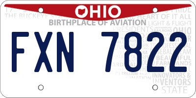 OH license plate FXN7822