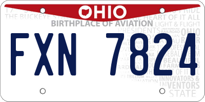OH license plate FXN7824