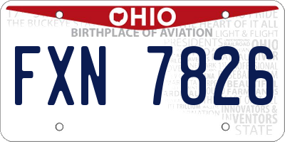 OH license plate FXN7826
